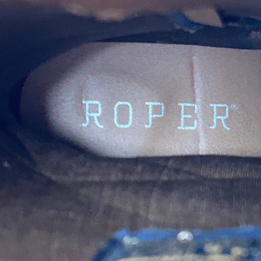Roper Womens Tan Distressed Faux Leather Western Cowgirl Boots 8.5 - Picture 7 of 8